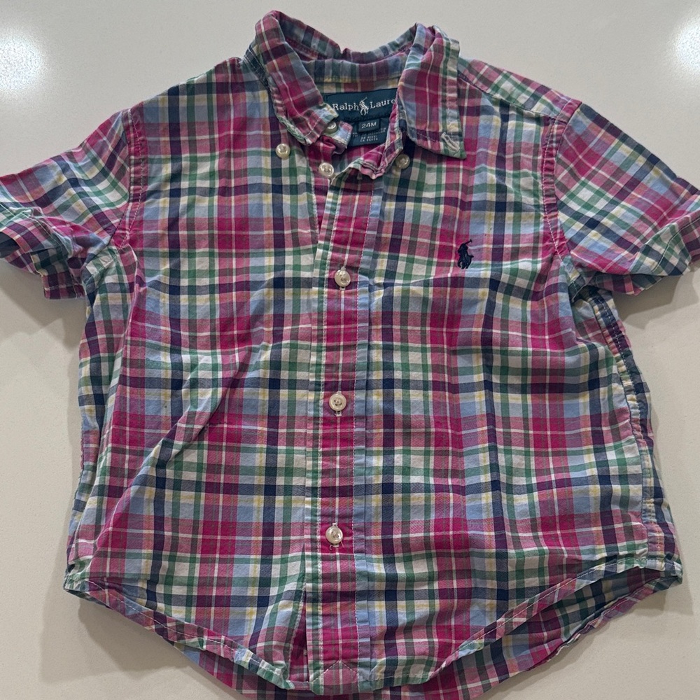 Ralph Lauren Kids Multicolor Plaid Button Down Shirt 24M